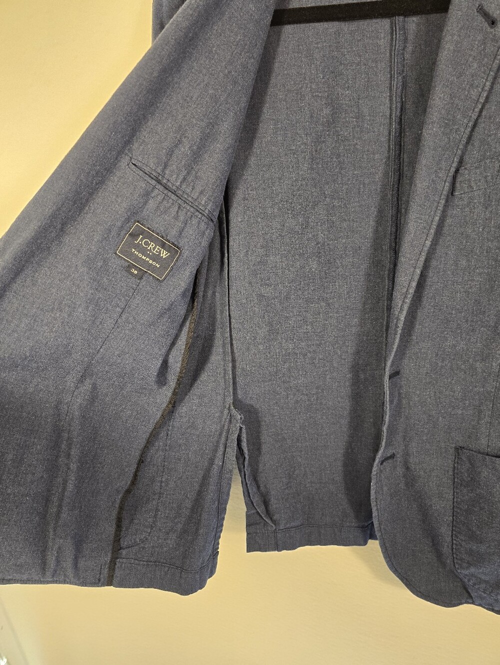 J.crew ThompsonCotton Blue 2 Button 5 Pocket Lightweight Chambray Blazer Mens 38 - Picture 16 of 16